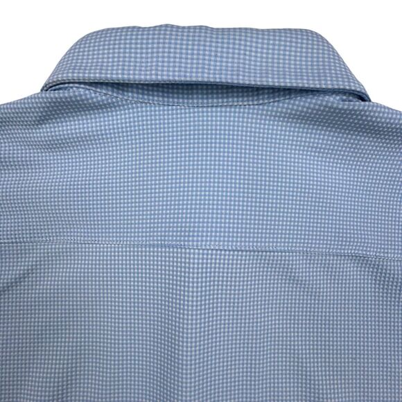 Mizzen + Main Spinnaker Shirt Mens 2XL Blue Check Trim Fit Stretch Performance - Picture 8 of 12